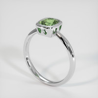 1.18 Ct. Yellowish Green Sapphire Ring, 18K White Gold 2