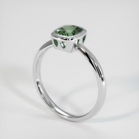 0.99 Ct. Green Sapphire Ring, 18K White Gold 2