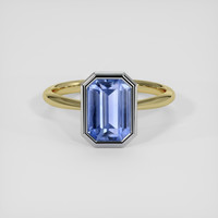 3.04 Ct. Blue Sapphire Ring, 14K White & Yellow 1