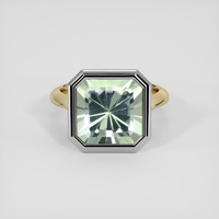 4.76 Ct. Green Prasiolite Ring, 14K White & Yellow 1