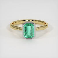 1.38 Ct. Emerald Ring, 18K White & Yellow 1