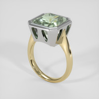 4.76 Ct. Green Prasiolite Ring, 18K White & Yellow 2