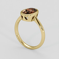 2.38 Ct. Orangish Brown Tourmaline Ring, 10K Yellow Gold 2