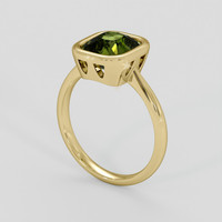 2.45 Ct. Yellowish Green Tourmaline Ring, 10K Yellow Gold 2