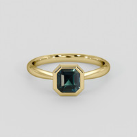 1.10 Ct. Bluish Green Sapphire Ring, 10K Yellow Gold 1