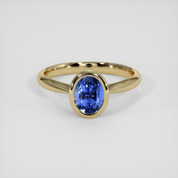 2.22 Ct. Blue Sapphire Ring, 10K Yellow Gold 1