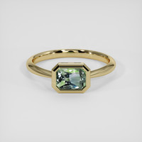 1.01 Ct. Bluish Green Sapphire Ring, 10K Yellow Gold 1