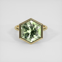 10.31 Ct. Green Prasiolite Ring, 14K Yellow Gold 1