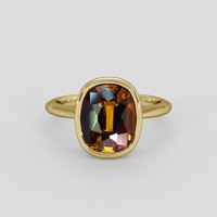 3.73 Ct. Orangish Brown Tourmaline Ring, 14K Yellow Gold 1