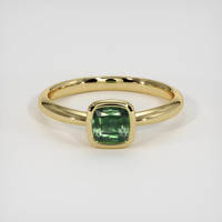 0.83 Ct. Green Sapphire Ring, 14K Yellow Gold 1