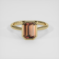 1.85 Ct. Orangish Brown Sapphire Ring, 14K Yellow Gold 1