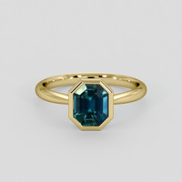 2.15 Ct. Bluish Green Sapphire Ring, 14K Yellow Gold 1