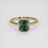 2.75 Ct. Bluish Green Sapphire Ring, 14K Yellow Gold 1