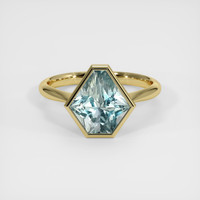 2.44 Ct. Greenish Blue Sapphire Ring, 14K Yellow Gold 1