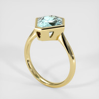 2.44 Ct. Greenish Blue Sapphire Ring, 14K Yellow Gold 2