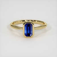1.20 Ct. Blue Sapphire Ring, 18K Yellow Gold 1