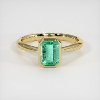 1.38 Ct. Emerald Ring, 18K Yellow Gold 1