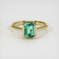 1.38 Ct. Emerald Ring, 18K Yellow Gold 1