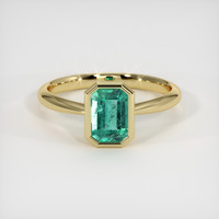 1.42 Ct. Emerald Ring, 18K Yellow Gold 1