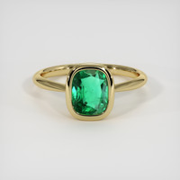 1.37 Ct. Emerald Ring, 18K Yellow Gold 1