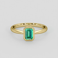 0.51 Ct. Emerald Ring, 18K Yellow Gold 1