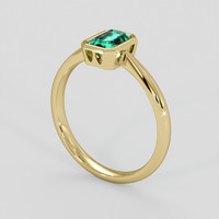 0.51 Ct. Emerald Ring, 18K Yellow Gold 2
