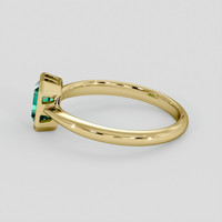 0.51 Ct. Emerald Ring, 18K Yellow Gold 4
