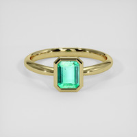 0.87 Ct. Emerald Ring, 18K Yellow Gold 1