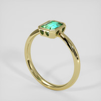 0.87 Ct. Emerald Ring, 18K Yellow Gold 2