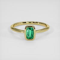 0.47 Ct. Emerald Ring, 18K Yellow Gold 1