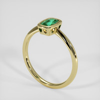 0.47 Ct. Emerald Ring, 18K Yellow Gold 2