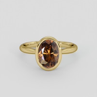 2.38 Ct. Orangish Brown Tourmaline Ring, 18K Yellow Gold 1