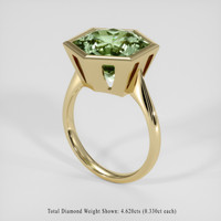 10.31 Ct. Green Prasiolite Ring, 18K Yellow Gold 2