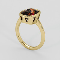 3.73 Ct. Orangish Brown Tourmaline Ring, 18K Yellow Gold 2
