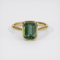 3.03 Ct. Green Sapphire Ring, 18K Yellow Gold 1