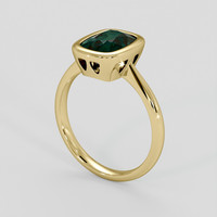 3.05 Ct. Bluish Green Sapphire Ring, 18K Yellow Gold 2
