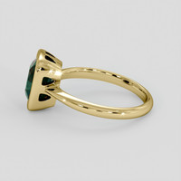 3.05 Ct. Bluish Green Sapphire Ring, 18K Yellow Gold 4
