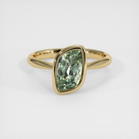 1.76 Ct. Green Sapphire Ring, 18K Yellow Gold 1
