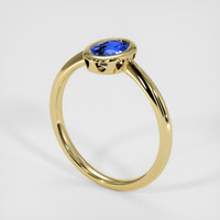 0.77 Ct. Blue Sapphire Ring, 18K Yellow Gold 2