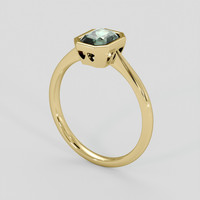 1.57 Ct. Bluish Green Sapphire Ring, 18K Yellow Gold 2