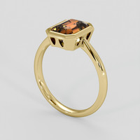 2.55 Ct. Orangish Brown Sapphire Ring, 18K Yellow Gold 2