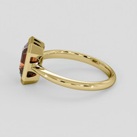 2.55 Ct. Orangish Brown Sapphire Ring, 18K Yellow Gold 4
