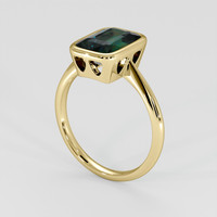 3.02 Ct. Bluish Green Sapphire Ring, 18K Yellow Gold 2