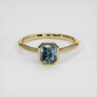 1.62 Ct. Greenish Blue Sapphire Ring, 18K Yellow Gold 1