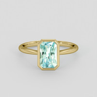 1.65 Ct. Bluish Green Sapphire Ring, 18K Yellow Gold 1