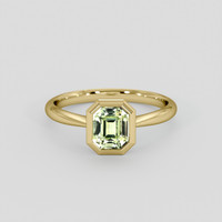 1.31 Ct. Yellowish Green Sapphire Ring, 18K Yellow Gold 1