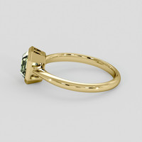 1.31 Ct. Yellowish Green Sapphire Ring, 18K Yellow Gold 4