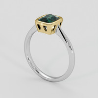 1.53 Ct. Bluish Green Sapphire Ring, 18K Yellow & White 2