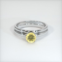 0.81 Ct. Yellow Sapphire Ring, 10K White Gold 1