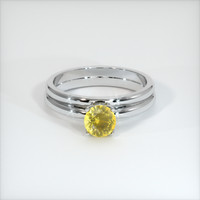 0.81 Ct. Yellow Sapphire Ring, 10K White Gold 1